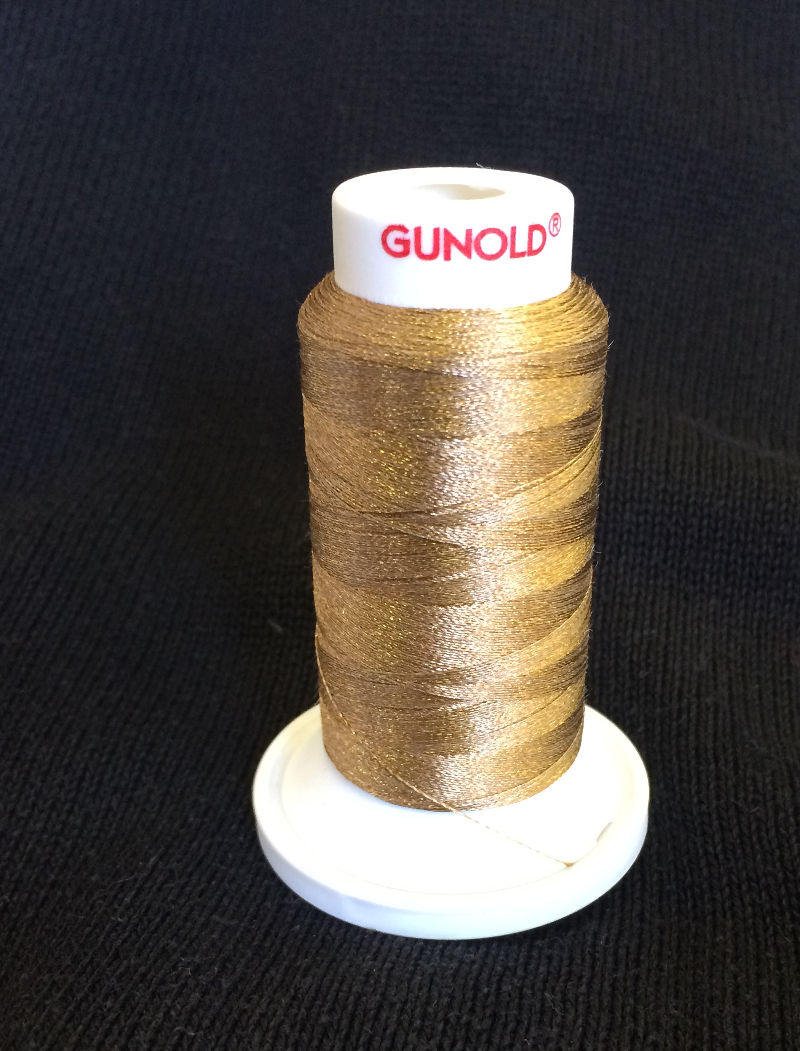 Plasma gold coated 24 Karat SwicoGold for multiple head embroidery - the only Gold yarn with no silver or copper underneath