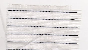 Sample fabric of co-polymer polyethylene Condufil monofilament yarns for antistatic big bags for hazardous goods