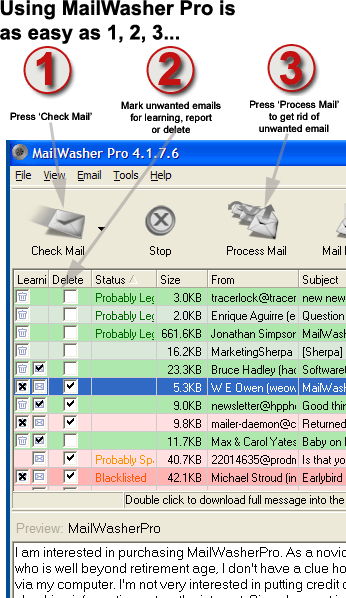 Mailwasher Pro Screenshot