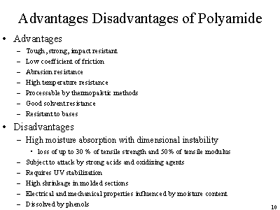 Advantage and disadvantages of nylon