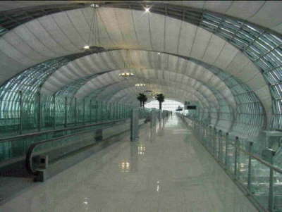 Bangkok Airport inside with Solaflon coated fabric