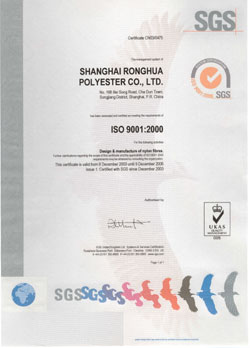 Shanghai Ronghua ISO certificat