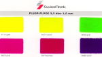 Fluorescent colors in cut flock for fashion and other applications