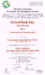 ISO 9001 certificate for Swissflock