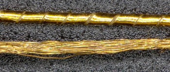 Plasma gold coated Polyester high tenacity yarn dtex 150 f 48