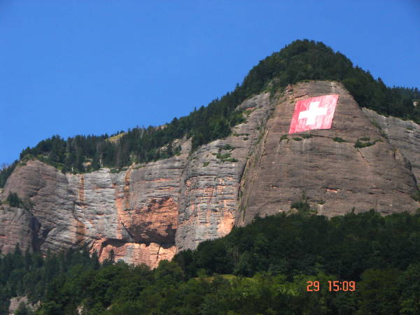 Swiss flag made from Tersuisse Polyester high tenacity yarns
