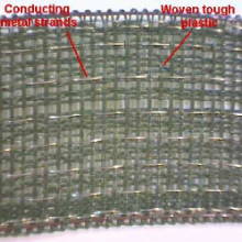 Example of a high density (HDPE) polyethylene monofilament fabric for fencing tapes and ropes