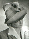 Feather hat with casein drapery