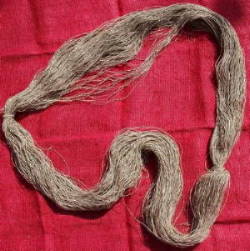 Hand spun natural wild nettle yarn