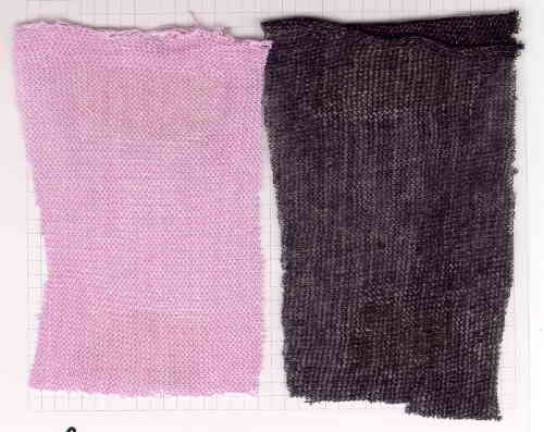 knitted fabrics produced from paper yarn