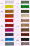 polyester yarn dyed monofilament - shade card of normal tenacity low shrinkage types