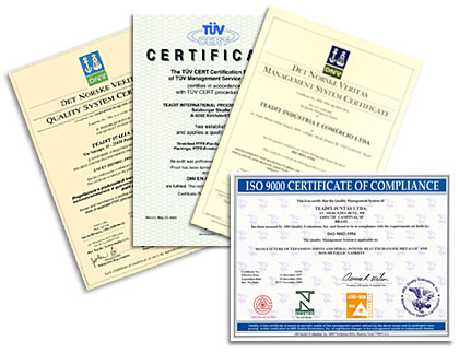 Quality certificates of Teadit Austria - supplier partner for PTFE yarns and fibers